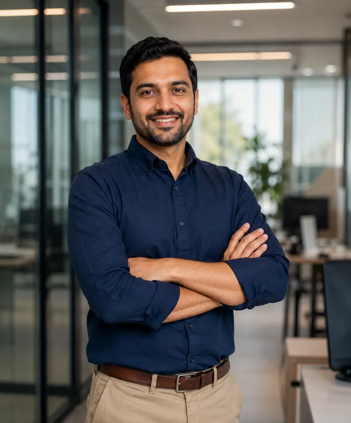 Founder of SparkHub 360 in a professional workspace.