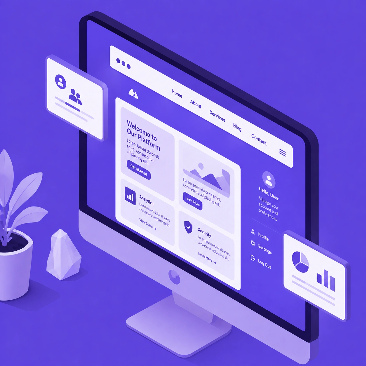 Modern business website displayed across connected digital devices.