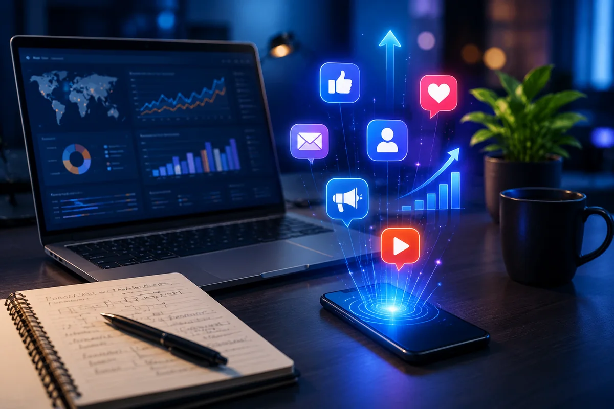Digital marketing campaign planning and audience growth.