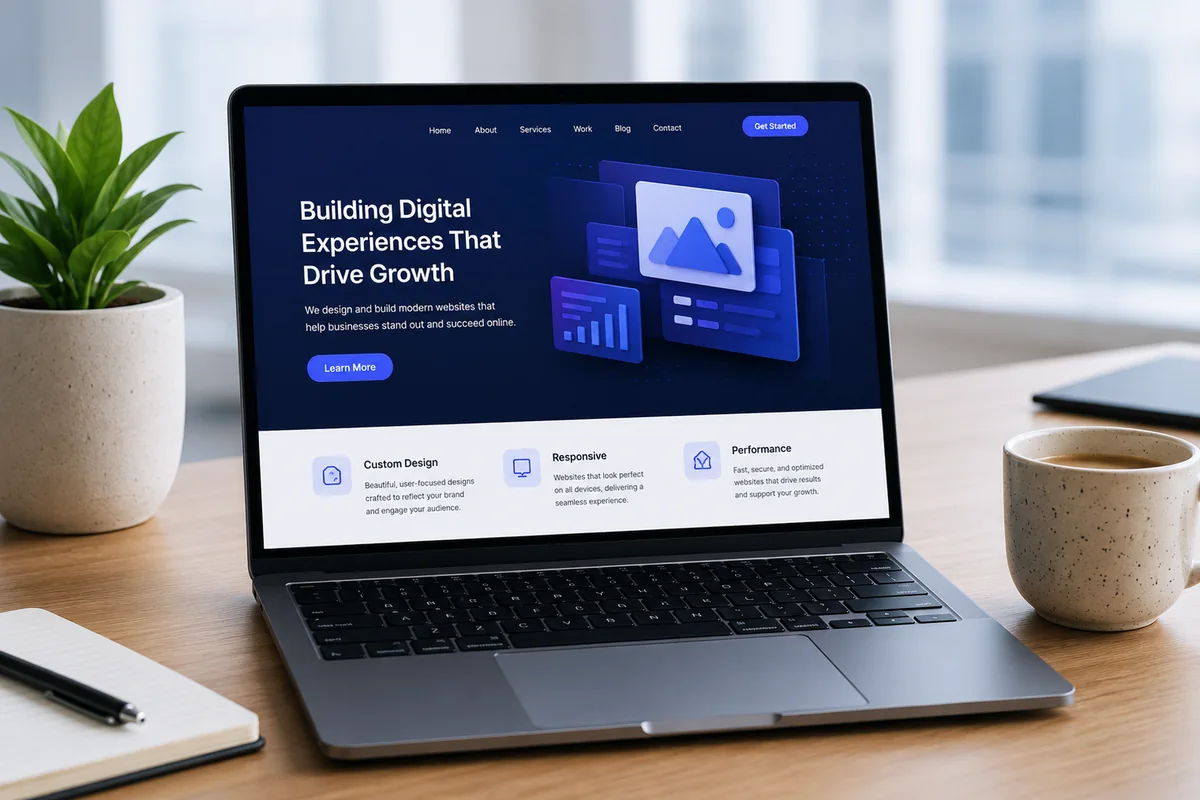 Professional business website shown on a modern device.