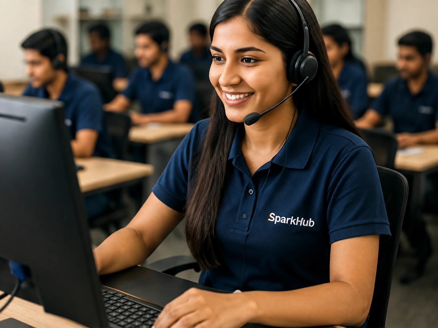 Support desk illustration representing institute website maintenance and assistance.