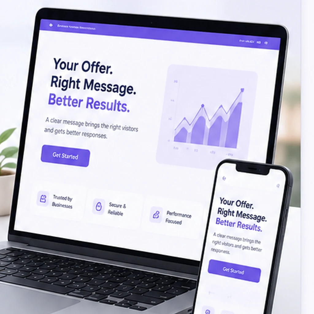 Landing page planning workflow moving from campaign brief and message structure to responsive build and quality assurance.