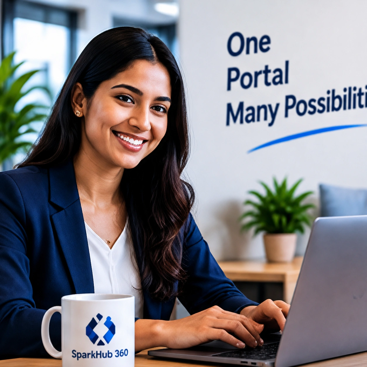 Business team using a secure customer portal with dashboard, documents, requests and account information.