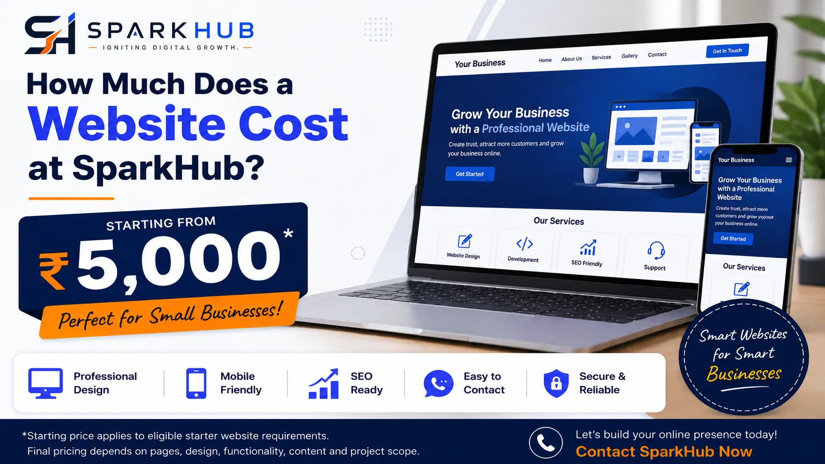 How Much Does a Website Cost at SparkHub? Starting from ₹5,000